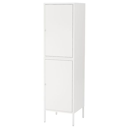 Комбинация для хранения с дверцами, белый 45x47x167 см IKEA HÄLLAN ХЭЛЛАН 392.494.05