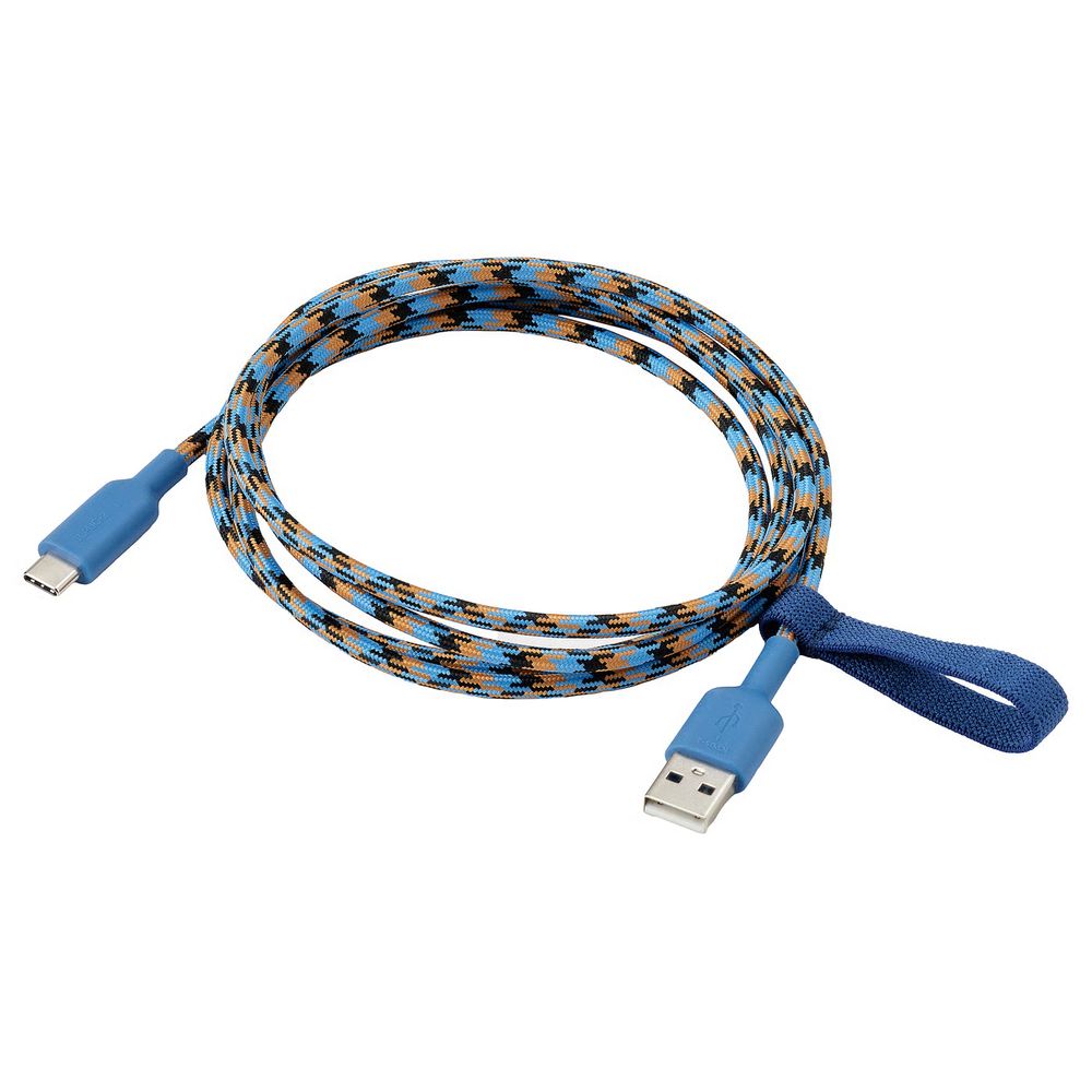 LILLHULT Кабель USB-A–USB-C - синий/оранжевый 1.5 м - фото 1