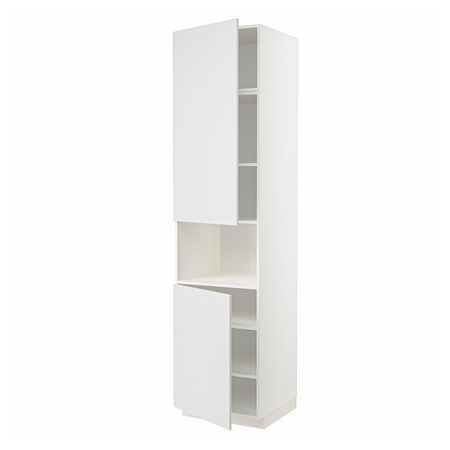 Высокий шкаф для/СВЧ, 2 дверцы/полки, белый/Стенсунд белый 60x60x240 см IKEA METOD МЕТОД 694.098.50