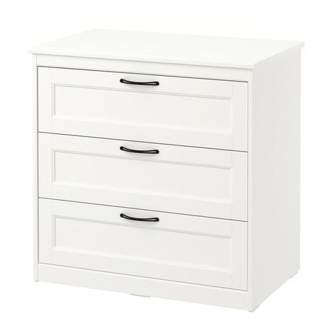SONGESAND Комод с 3 ящиками - белый 82x81 см