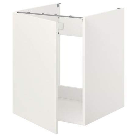 ENHET Напольный шкаф д/раковины,с дверью - белый 60x62x75 см