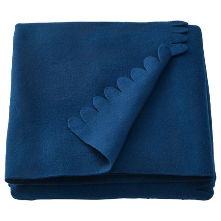 Плед, темно-синий 130x170 см IKEA POLARVIDE ПОЛАРВИДЕ 804.790.35