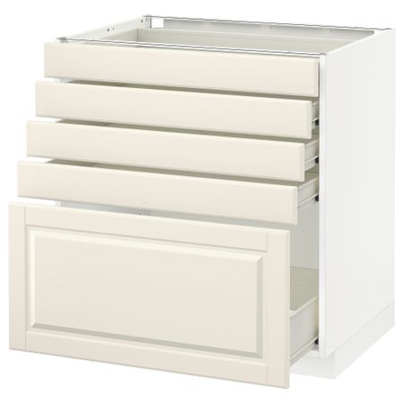 Напольный шкаф с 5 ящиками МЕТОД / ФОРВАРА, белый, Будбин белый с оттенком