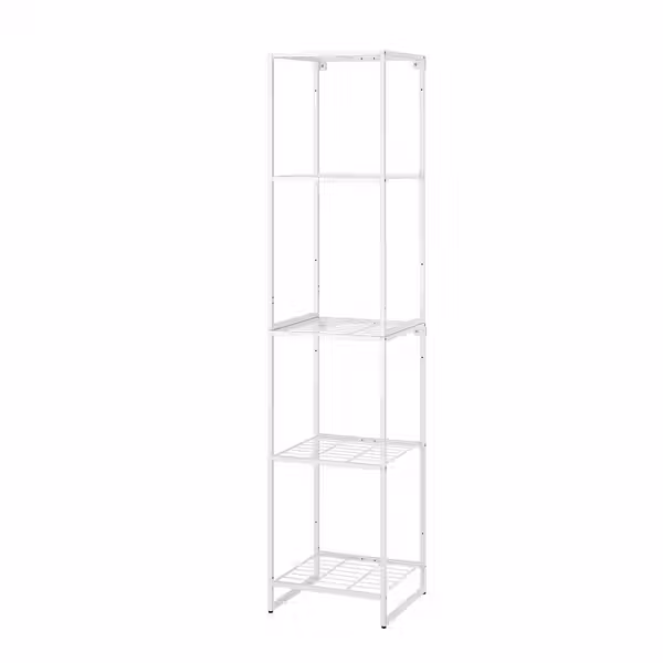 JOSTEIN Стеллаж - д/дома/улицы/проволочный белый 41x40x180 см - фото 1