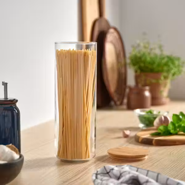 EKLATANT Банка с крышкой - прозрачное стекло/бамбук 1.8 л - фото 3