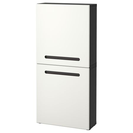 Навесной шкаф с 2 дверями БЕСТО, Марвикен черно-коричневый (60x20x128 см)