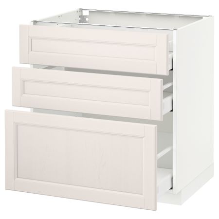 Напольный шкаф с 3 ящиками МЕТОД / МАКСИМЕРА, белый, Лаксарби белый