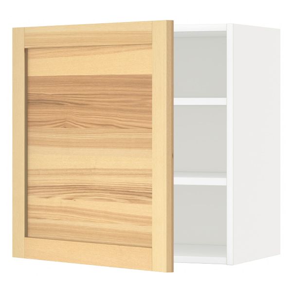 Навесной шкаф с полками, белый/Торхэмн ясень 60x60 см IKEA METOD МЕТОД 694.470.98 - схема-чертеж с размерами