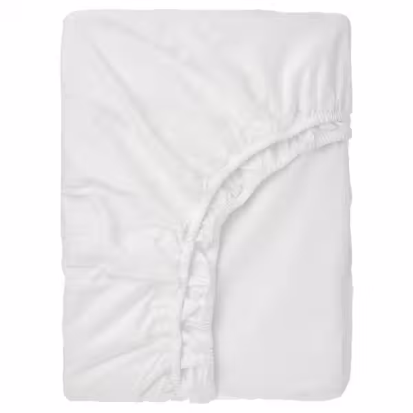 RÖNNVECKMAL РЁННВЕККМАЛ Простыня натяжная - белый 140x200 см - фото 1