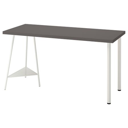 Письменный стол, 140x60 см, темно-серый-белый IKEA TILLSLAG ТИЛЛЬСЛАГ, LAGKAPTEN ЛАГКАПТЕН 094.171.03