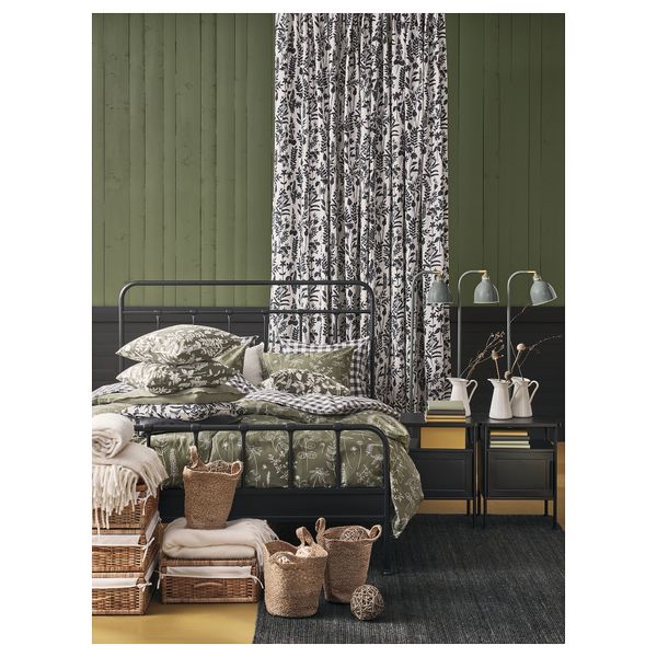 Гардины, 2 шт., белый, антрацит, 145x300 см IKEA ROTVECKLARE 805.875.01 - фото 9