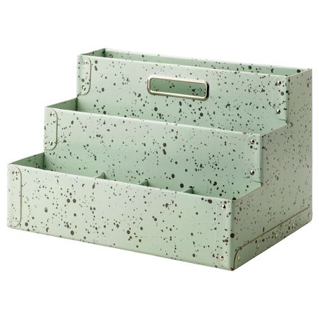 Подставка для канцелярских принадлежности ФЬЕЛЛА, светло-зеленый, в горошек (35x21 см)