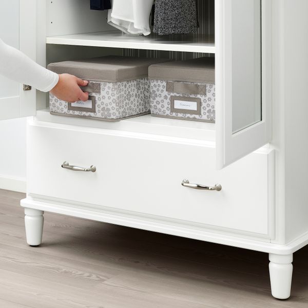 Коробка с крышкой, бежевый 25x35x15 см IKEA STORSTABBE СТОРСТАББЕ 304.103.69 - схема-чертеж с размерами