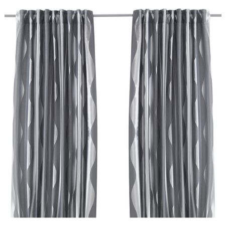 Гардины, 1 пара МУРРУТА, серый (145x300 см)