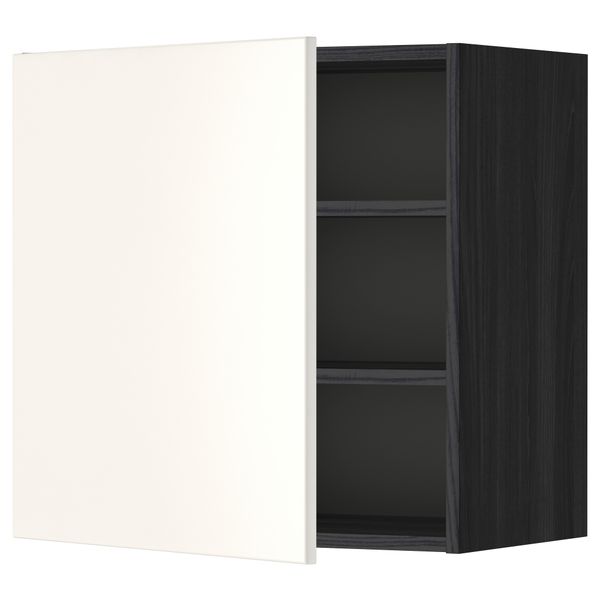 Шкаф навесной с полкой МЕТОД, черный, Веддинге белый - схема-чертеж с размерами
