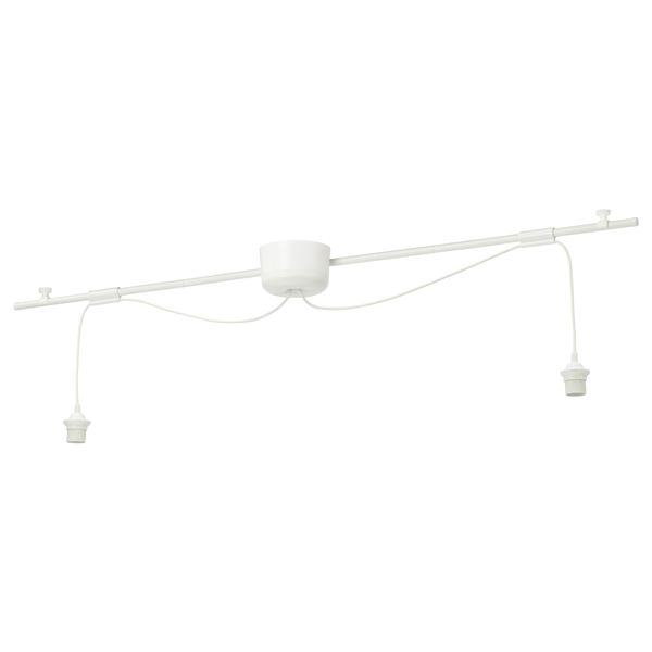 Двойной шнур-подвес/штанга ХЕММА, белый - схема-чертеж с размерами