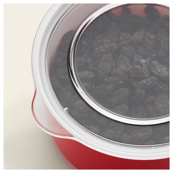 Емкость с крышкой ЛЬЮСТ, красный, прозрачный (0.7 л) - схема-чертеж с размерами