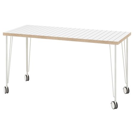 Письменный стол, белый антрацит, белый, 140x60 см IKEA KRILLE КРИЛЛЕ, LAGKAPTEN ЛАГКАПТЕН 495.202.16