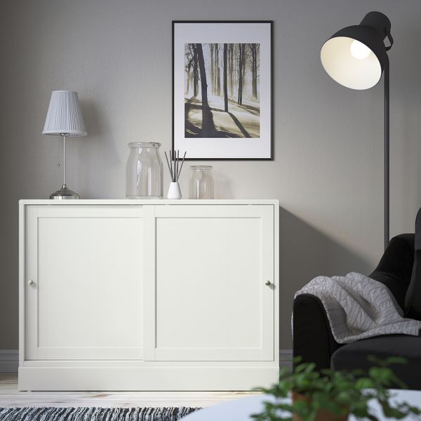 Шкаф с цоколем, белый 121x47x89 см IKEA HAVSTA ХАВСТА 303.886.22 - фото 2