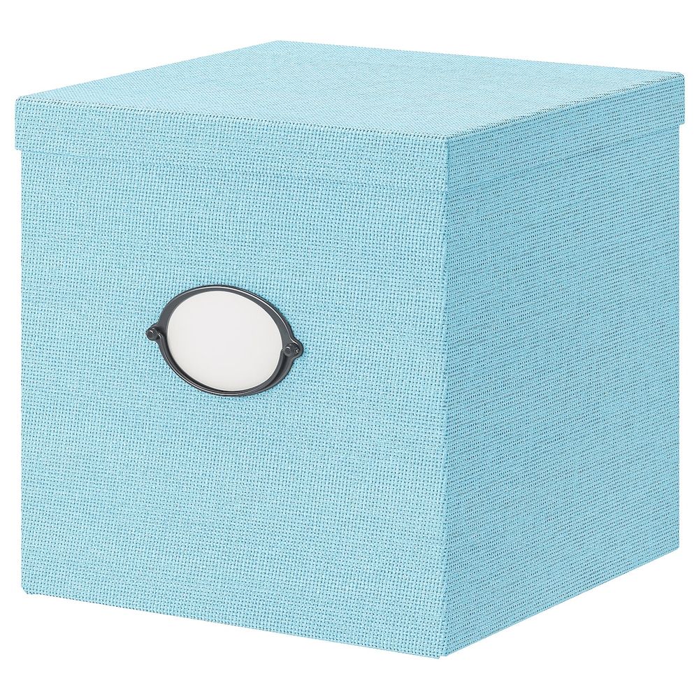 Коробка с крышкой, синий, 30x30x30 см IKEA КВАРНВИК 403.970.70 - фото 1