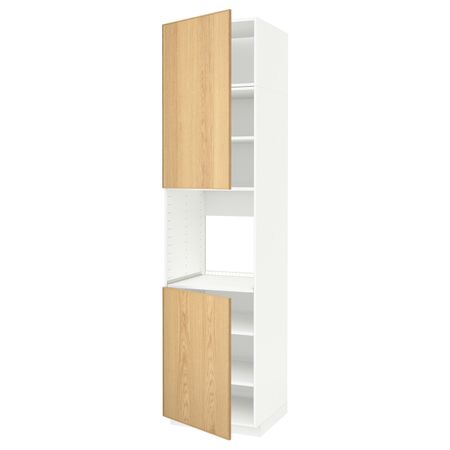 Высокий шкаф для/духовки, 2 дверцы, полки IKEA METOD МЕТОД 792.334.12