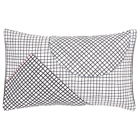 Чехол на подушку, ручная работа белый, черный 40x65 см IKEA ХАНТВЕРК 704.499.54