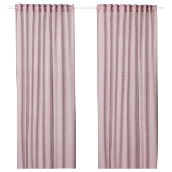 Гардины, 1 пара, розовый 145x300 см IKEA ХИЛЬЯ 403.907.47 - фото 1