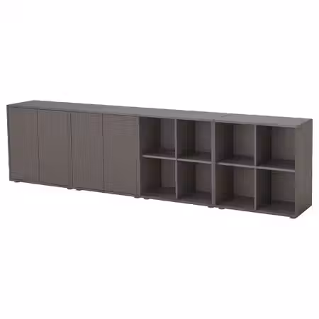 EKET Комбинация шкафов с ножками - темно-серый/темно-серый 280x35x72 см