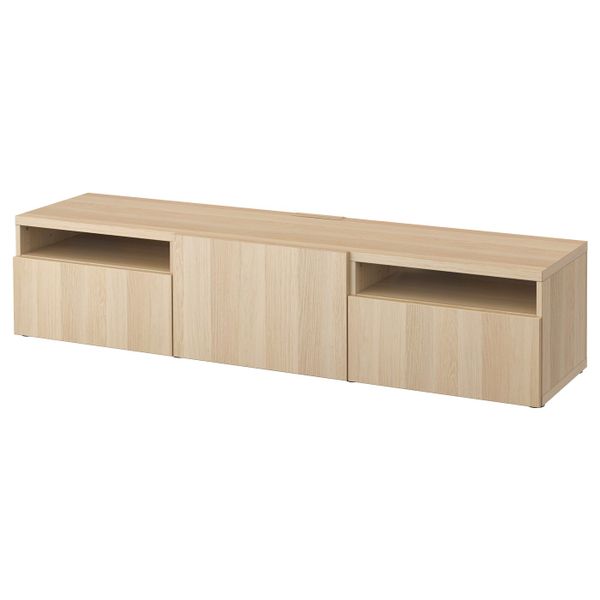 Тумба под ТВ, Лаппвикен под беленый дуб, 180x42x39 см IKEA БЕСТО 492.502.95 - фото 1