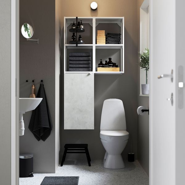 Комбинация для хранения, 80x32x150 см, белый, под бетон IKEA BEGIVENHET БЕГИВЕНХЕТ 393.314.57 - фото 6