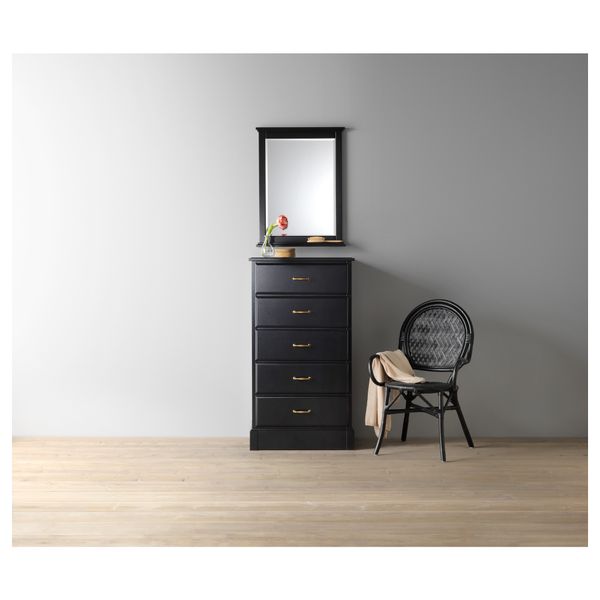 Комод с 5 ящиками УНДРЕДАЛЬ, черный (67x122 см) - фото 4