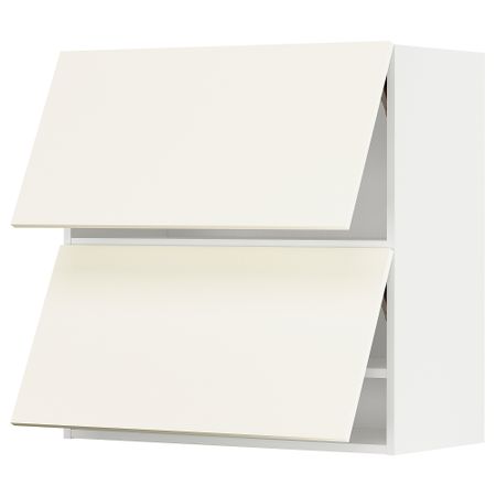 Навесной горизонтальный шкаф, 2 двери, белый, Vallstena белый, 80x80 см IKEA METOD МЕТОД 995.072.84