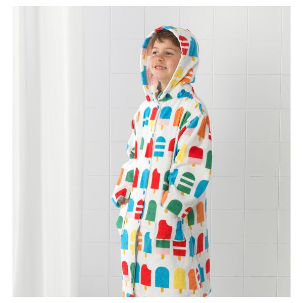 Халат купальный, орнамент «мороженое на палочке» 116/128 IKEA SJÖLEJON СЬЁЛЕЙОН 104.141.51 - фото 2