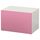 Стеллаж с дверью БЕСТО, белый, Лаппвикен розовый (60x40x38 см)