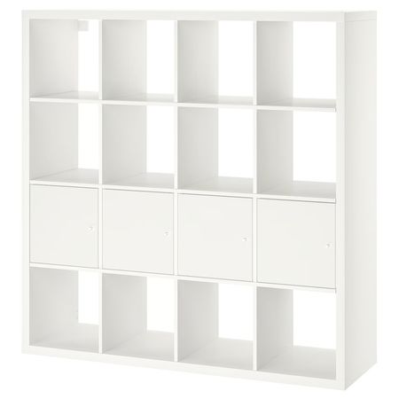 KALLAX Стеллаж с 4 вставками - белый 147x147 см