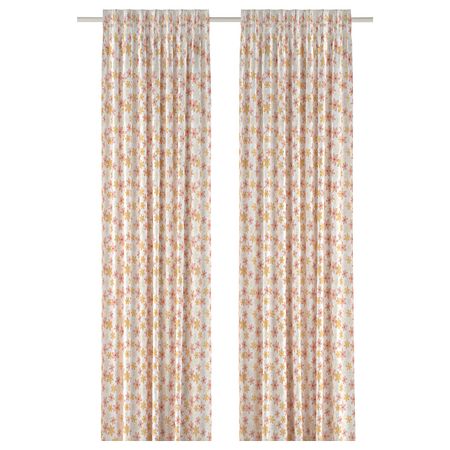 Гардины, 2 шт., цветок 145x300 см IKEA SKÄRMMAL СКЭРММАЛ 505.219.03