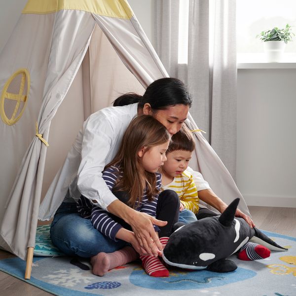 Мягкая игрушка, косатка, черный белый, 60 см IKEA BLÅVINGAD 605.221.10 - фото 5