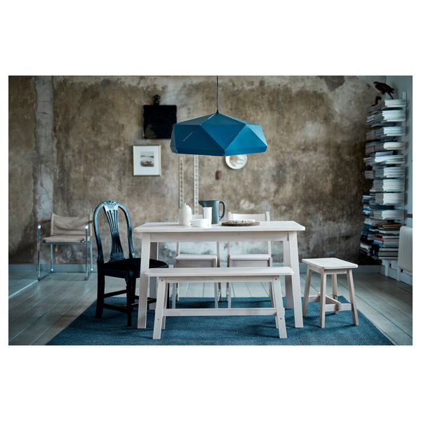 Скамья НОРРОКЕР, белый береза (103 см) - схема-чертеж с размерами