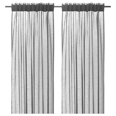 Гардины, 2 шт., темно-серый 145x300 см IKEA GJERTRUD ГЕРТРУД 904.647.74