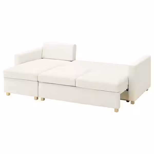 SALTSJÖBADEN САЛТСЁБАДЕН Чехол 3-местного дивана с козеткой - Blekinge белый - схема-чертеж с размерами