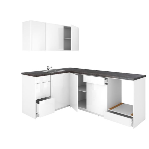 Кухня, глянцевый белый 160x240x220 см IKEA KNOXHULT КНОКСХУЛЬТ 594.045.51 - фото 1