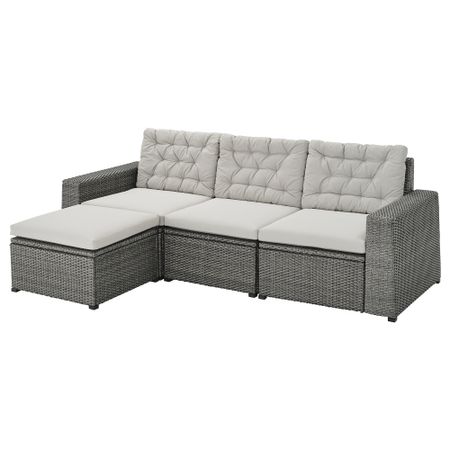 3-местный модульный диван, садовый, серый-темно-серый IKEA SOLLERÖN СОЛЛЕРОН 393.036.09