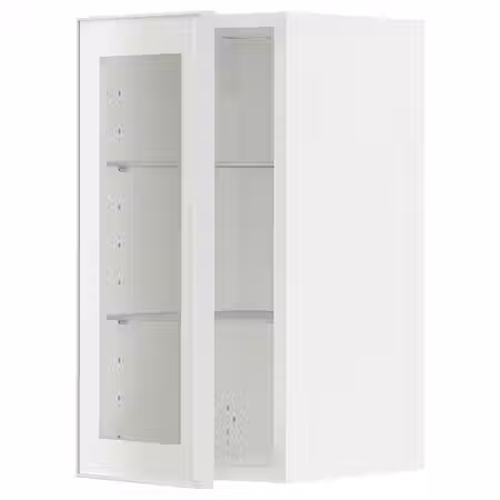 METOD Навесной шкаф/полки/стеклян дверца - белый/Hejsta белое прозрачное стекло 30x60 см