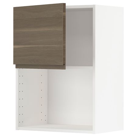 Навесной шкаф для СВЧ-печи, белый/Воксторп под грецкий орех 60x80 см IKEA METOD МЕТОД 594.451.51