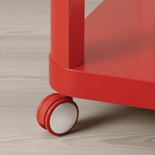 Стол приставной на колесиках, красный 50x50 см IKEA TINGBY ТИНГБИ 204.574.42 - фото 6