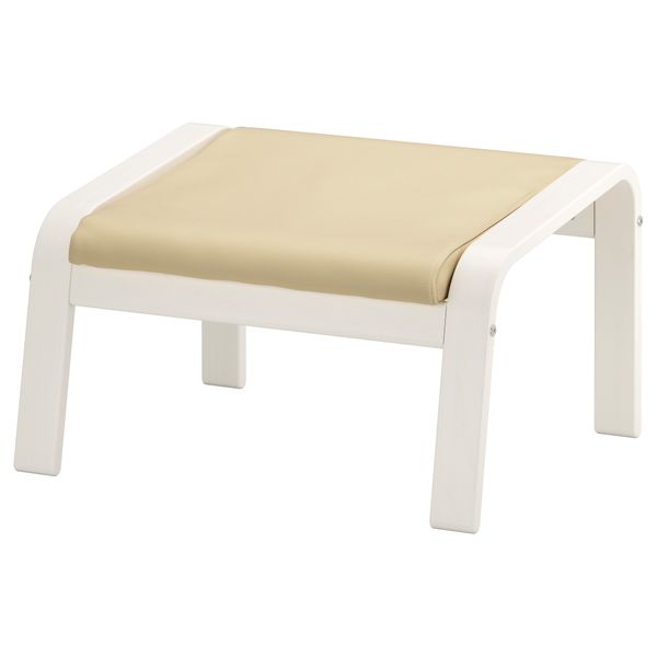 Табурет для ног ПОЭНГ, белый, Глосе белый с оттенком - фото 1