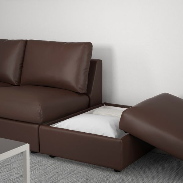 3-местный угловой диван, с открытым торцом, Фарста темно-коричневый IKEA ВИМЛЕ 592.115.43 - фото 5