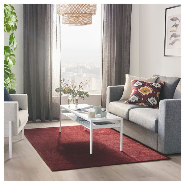 Ковер, короткий ворс, темно-красный 133x195 см IKEA TYVELSE ТЮВЕЛЬСЕ 804.268.48 - фото 2