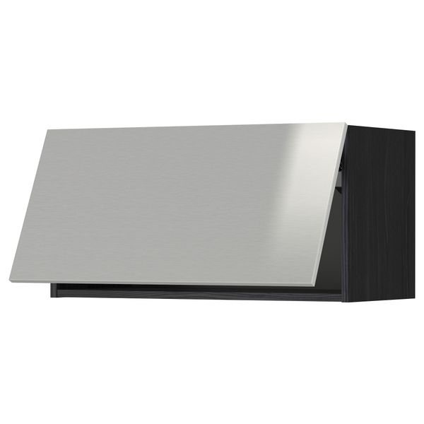 Горизонтальный навесной шкаф МЕТОД, черный, Гревста нержавеющ сталь - схема-чертеж с размерами