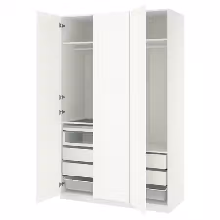 PAX / TYSSEDAL Гардероб, комбинация - белый/белый 150x60x236 см